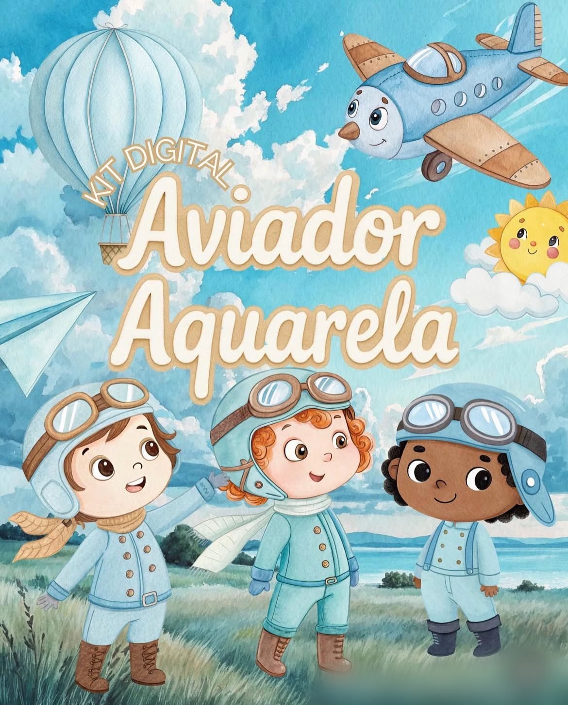 AVIADOR AQUARELA Kit Digital AVIADOR AQUARELA - Imagem 1