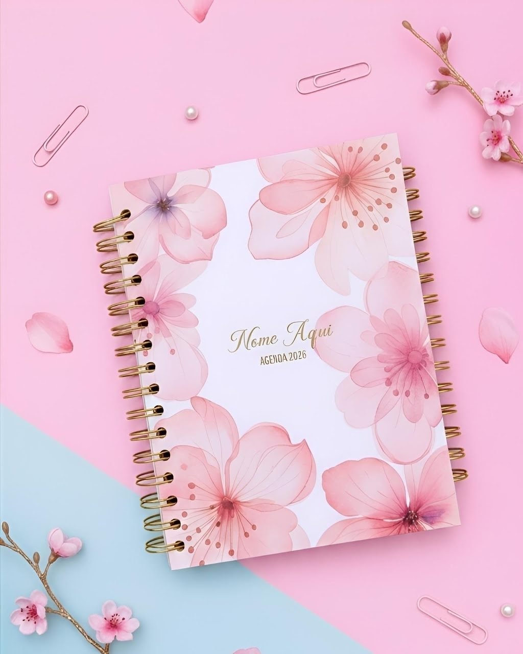 Agenda 2026 Dupla Especial Flowers Floral Arquivo Agenda 2026 Dupla Especial Flowers Floral - Imagem 1