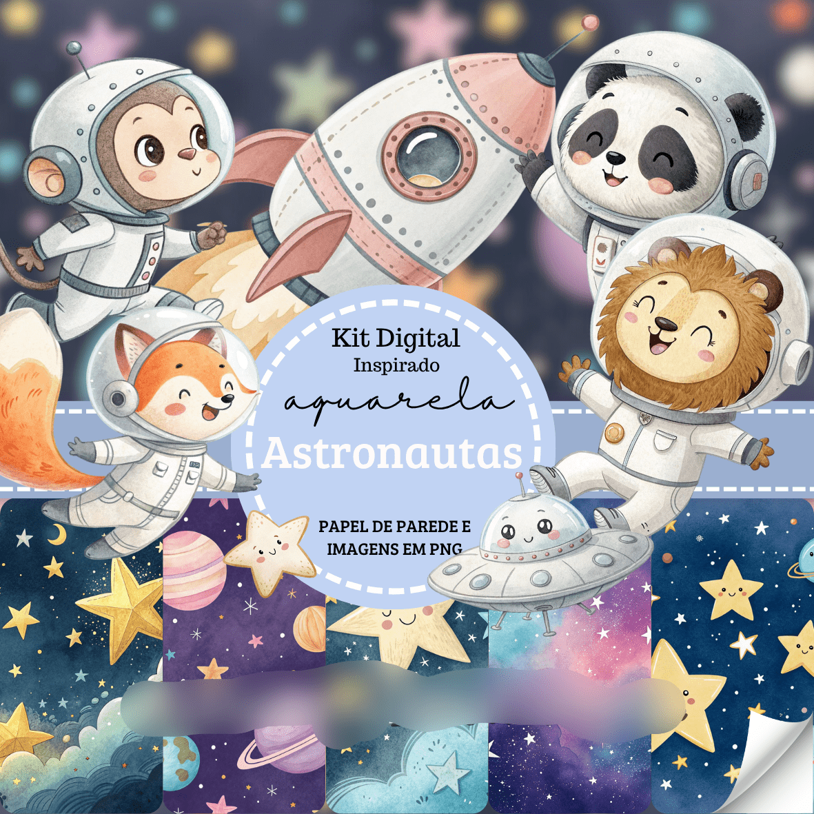 Animais Astronautas Kit Digital Animais Astronauta - Imagem 1