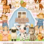 Kit Digital Animais da Fazendinha Aquarela