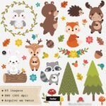 Kit Digital animais bosque