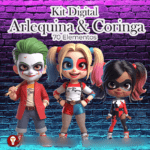 Kit Digital Arlequina e Coringa