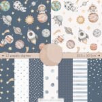 Kit Digital papeis astronauta