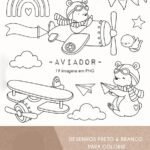 Kit Digital aviador preto e branco