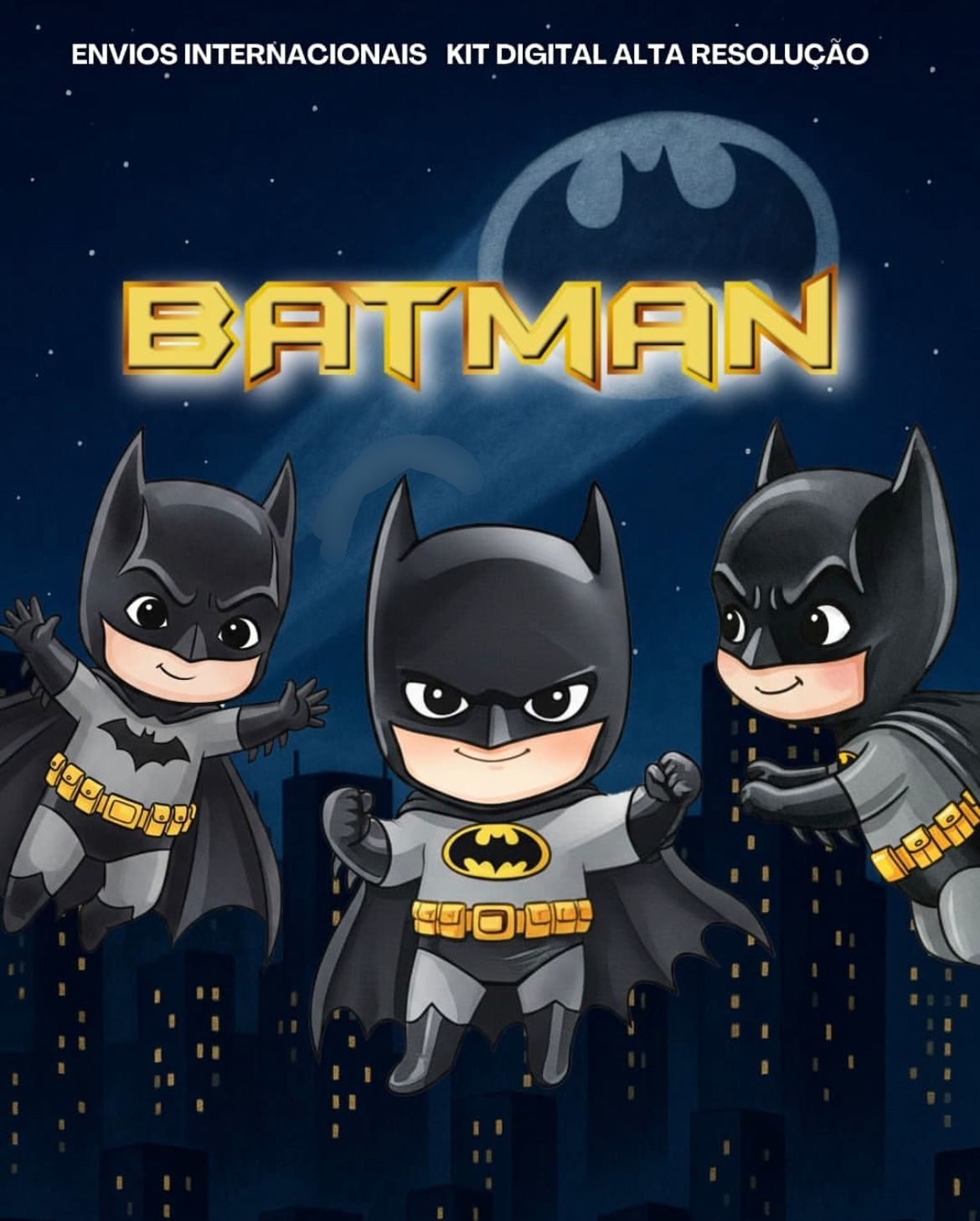BATMAN AQUARELA Kit Digital BATMAN AQUARELA - Imagem 1