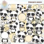Kit Digital Panda Amor Amarelo