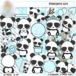 Kit Digital Panda Amor Azul