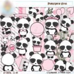 Kit Digital Panda Amor Rosa