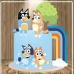 Arquivo Topo de Bolo Bluey em Camadas