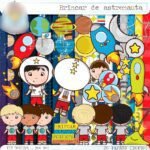 Kit Digital Brincar de Astronaltas Meninos