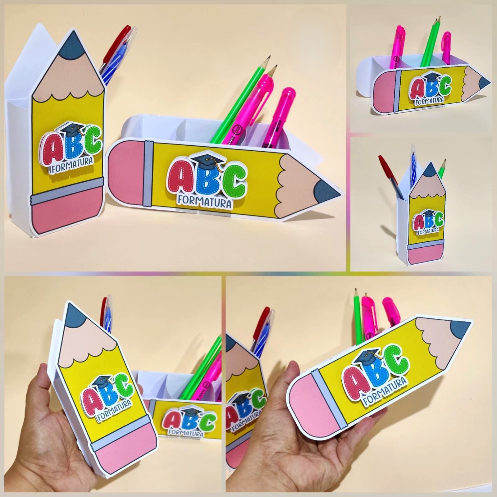 CENTRO DE MESA ABC LÁPIS Arquivo de Corte Centro de Mesa ABC Lápis - Imagem 1