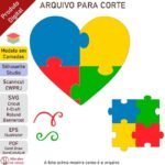Arquivo Topo de Bolo CORAÇÃO QUEBRA CABEÇA AUTISMO