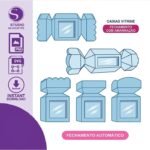 Arquivo de Corte Combo Caixas Vitrine com Fechamento Automático