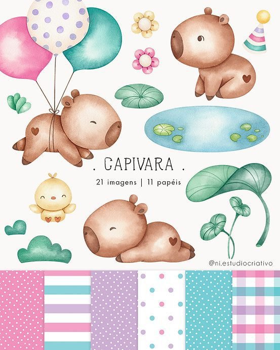 Capivara Candy Kit Digital Capivara Candy - Imagem 1