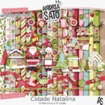 Kit Digital Papeis Cidade Natalina