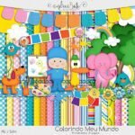Kit Digital Papeis Pocoyo Colorindo Meu Mundo