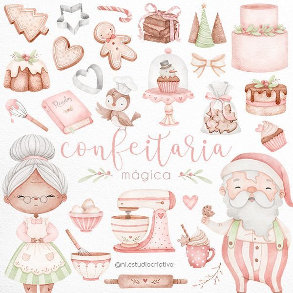 Confeitaria Mágica - Cliparts Kit Digital Confeitaria Mágica - Imagem 1