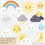 Kit Digital nuvens cute