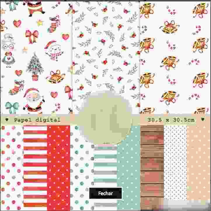 Doce Natal Papers Kit Digital papeis doce natal - Imagem 1