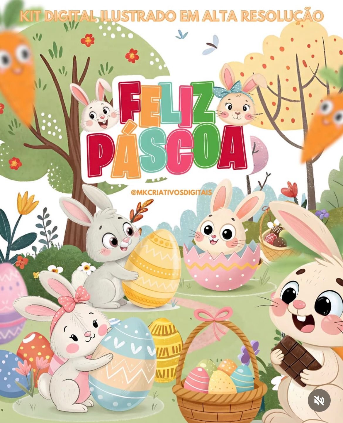 FELIZ PÁSCOA Kit Digital FELIZ PÁSCOA - Imagem 1
