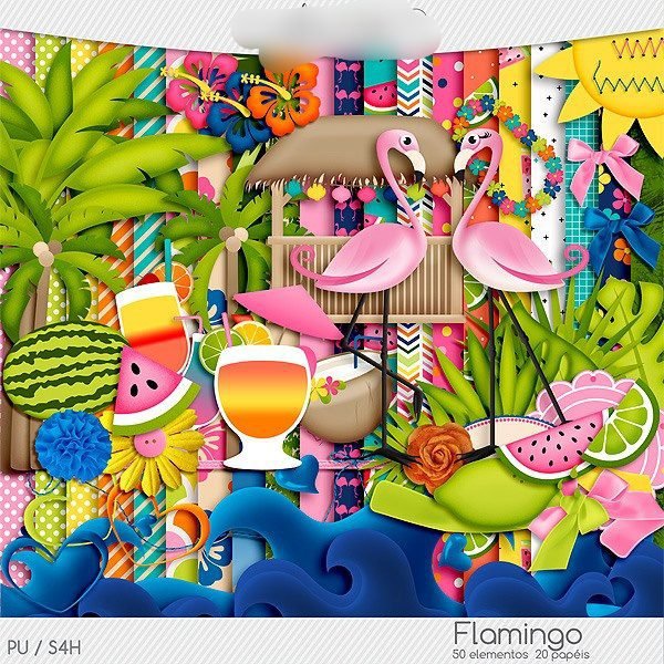 FLAMINGO Kit Digital Flamingos - Imagem 1