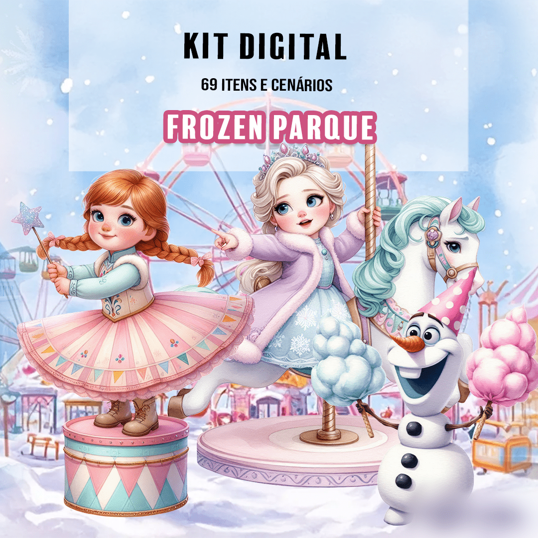 FROZEN PARQUE Kit Digital Frozem Parque de Diversões - Imagem 1