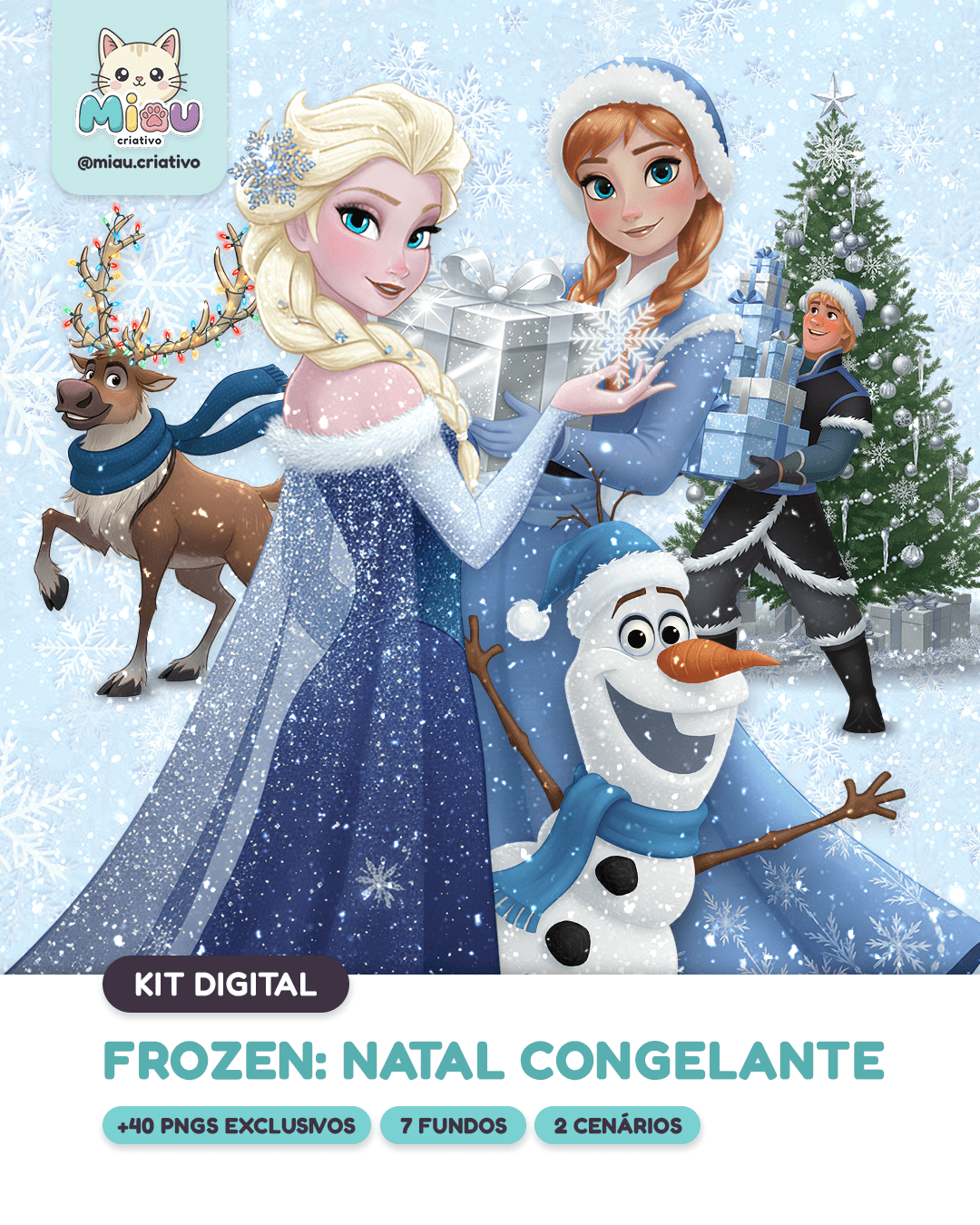 Frozen_ Natal Congelante _ Kit Digital por Miau Criativo Kit Digital Frozen Natal Congelante - Imagem 1