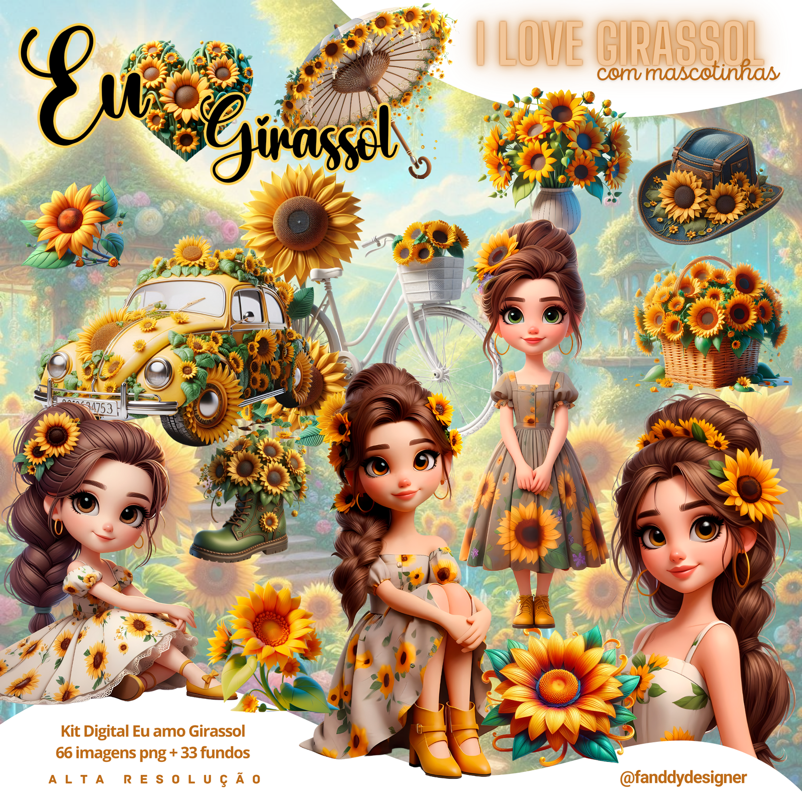 GIRASSOL Kit Digital Girassol Menina - Imagem 1