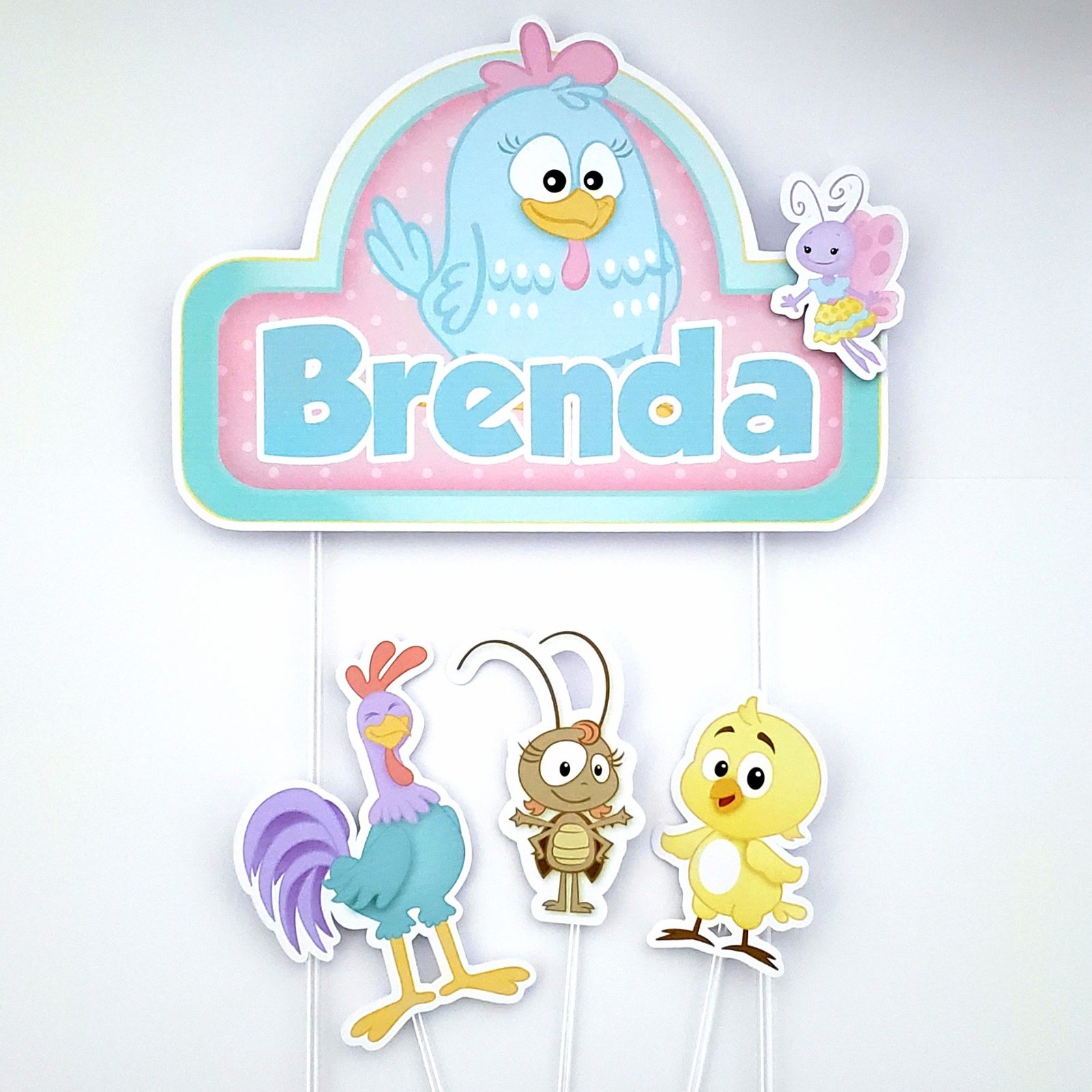 Galinha Pintadinha GM Arquivo Topo de Bolo Galinha Pintadinha Candy - Imagem 1