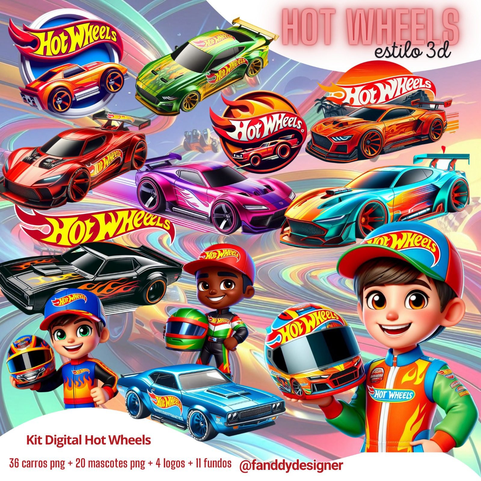 HOT WHEELS Kit Digital Hot Wheels 3d - Imagem 1