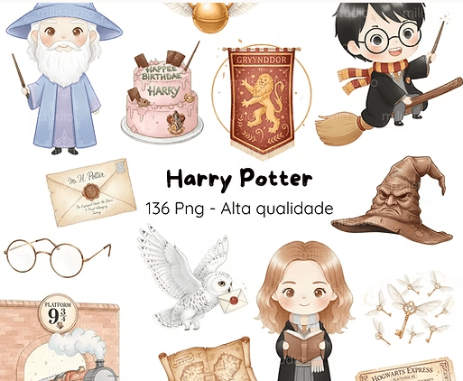 Harry Potter Kit Digital Harry Potter - Imagem 1