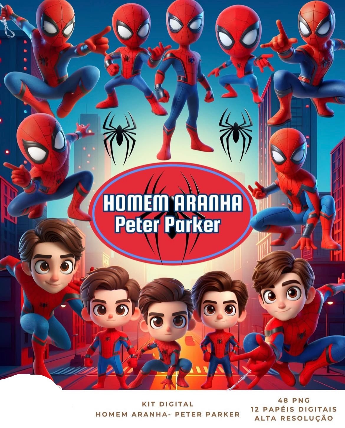 Homem Aranha Kit Digital Homem Aranha - Imagem 1