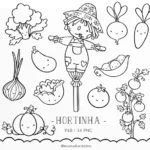 Kit Digital hortinha preto e branco