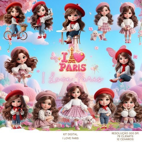 I Love Paris Kit Digital I Love Paris - Imagem 1