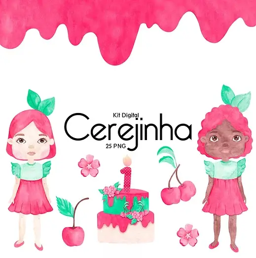 KIT DIGITAL CEREJINHA Kit Digital Cerejinha - Imagem 1
