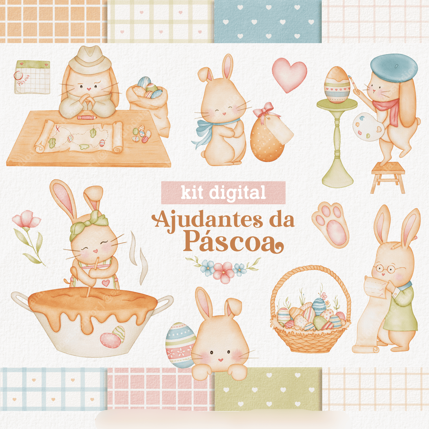 Kit Ajudante Da Pascoa Caça aos Ovos Kit digital ajudante da páscoa caça aos ovos - Imagem 1