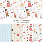 Kit Digital Papeis Alice no Pais das Maravilhas