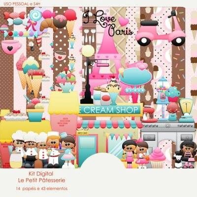 Kit Digital Confeitaria Kit Digital Papeis Confeitaria - Imagem 1