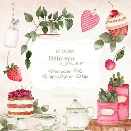 Kit Digital Feito com Amor Kit Digital Feito com Amor Confeitaria - Imagem 1