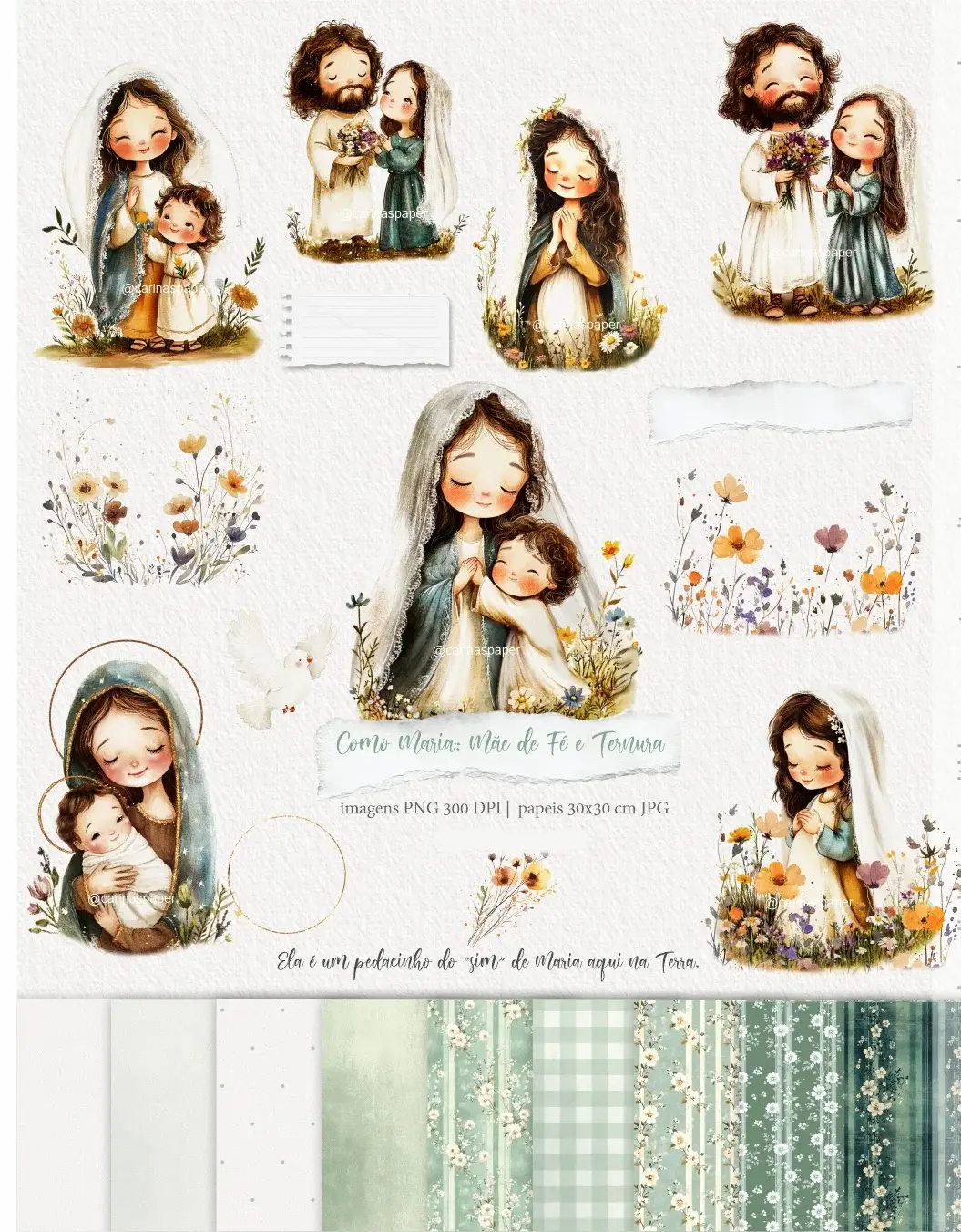Kit Digital Ilustrações Como Maria Mãe de Fé e Ternura.jpg Kit Digital Como Maria Mãe de Fé e Ternura - Imagem 1