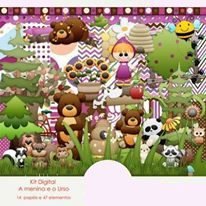 Kit Digital MArsha e o Urso Kit Digital Marsha e o Urso - Imagem 1
