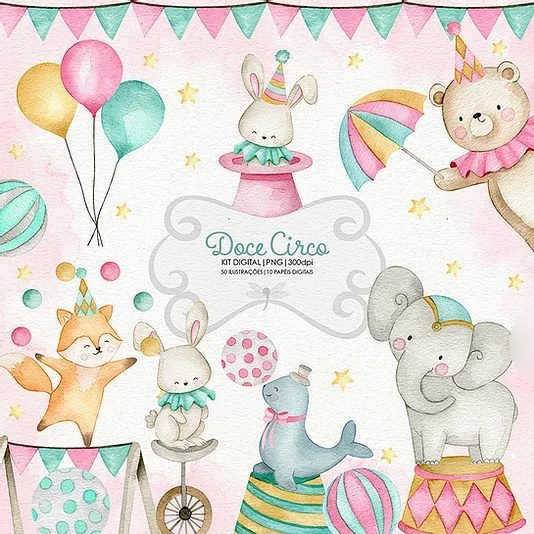 Kit Doce Circo Kit Digital Doce Circo Rosa Candy - Imagem 1