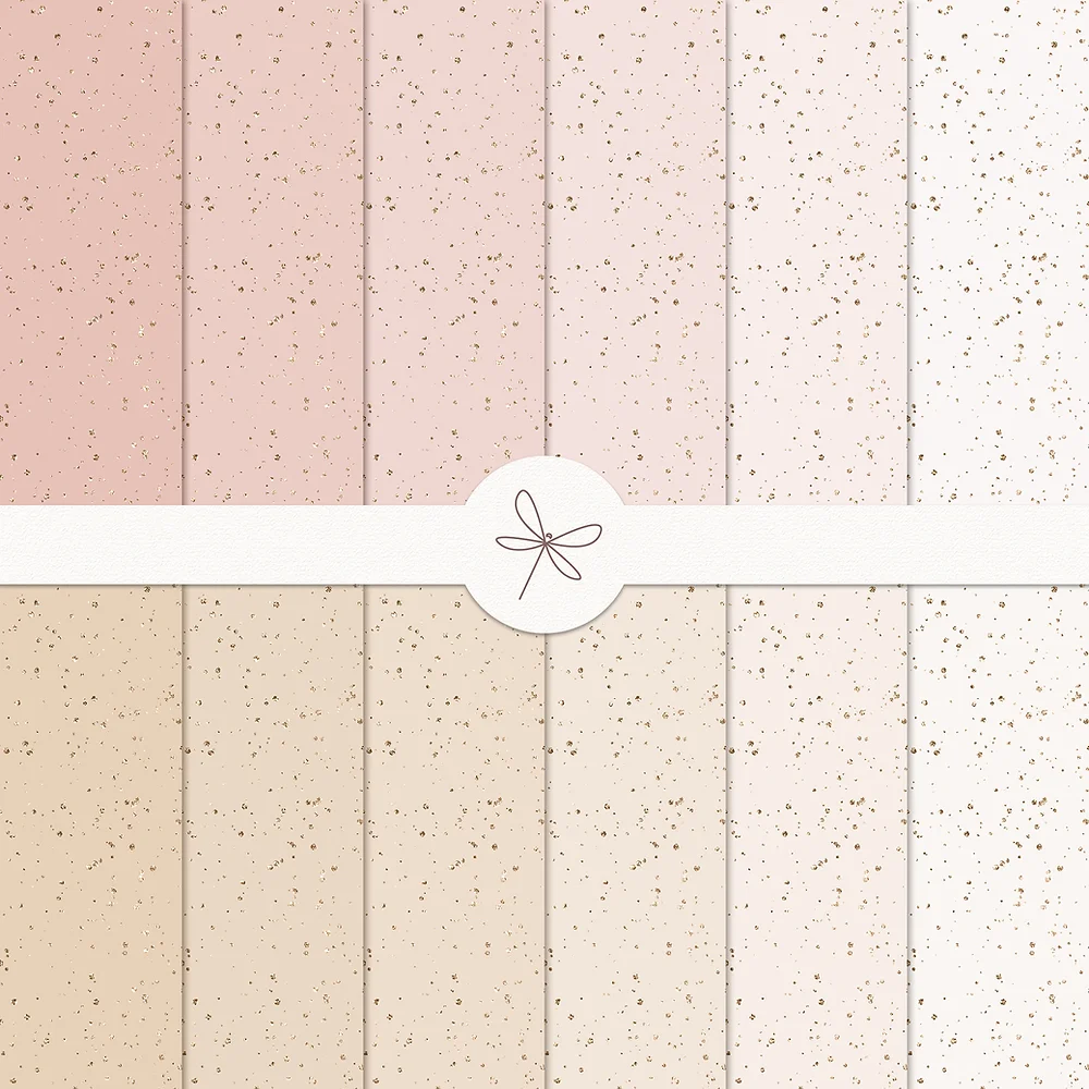 Kit Papel Digital - Degradê + Brilho - Rosa Chá _ Dourado.jpg Kit Digital Papel Degradê - Imagem 1