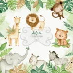 Kit Digital Safari Aquarela