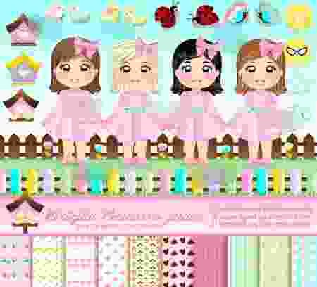 Kit digital meninas jardim Kit Digital Meninas Jardim - Imagem 1