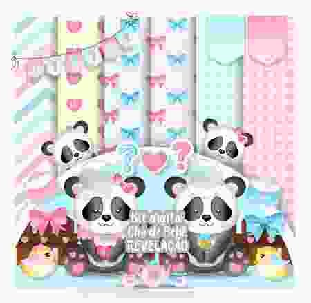 Kit digital urso panda - cha revelacao Kit Digital Urso Panda - Imagem 1