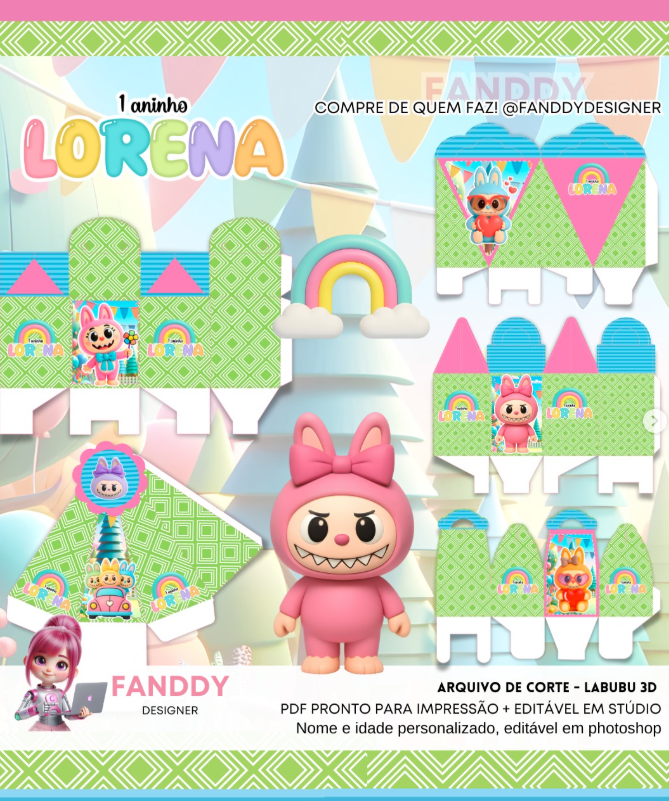 LABUBU 5 Arquivo de corte Labubu 5 - Imagem 1