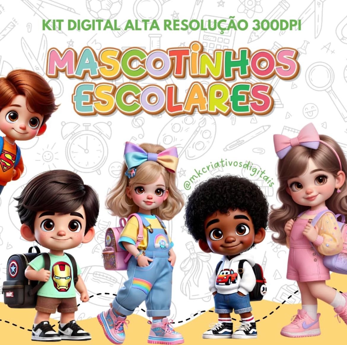 MASCOTINHOS ESCOLARES Kit Digital MASCOTINHOS ESCOLARES - Imagem 1