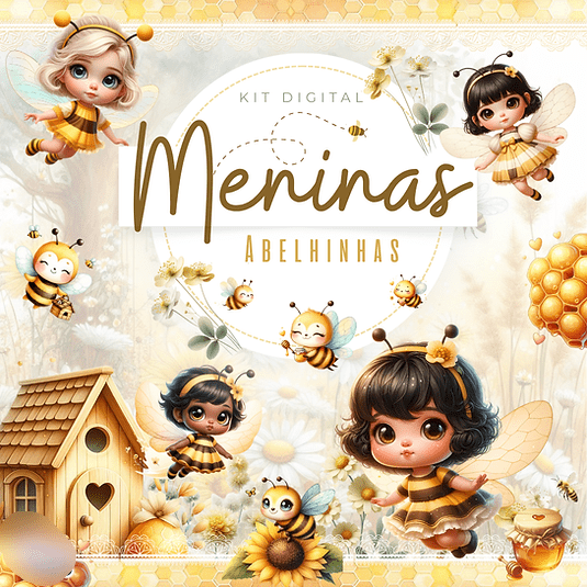 MENINAS ABELHINHAS Kit Digital Meninas Abelhinhas - Imagem 1