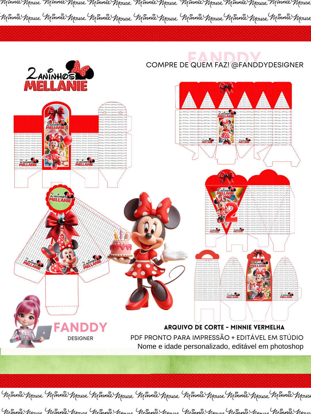 MINNIE 111 Arquivo de Corte Minnie Vermelha 111 - Imagem 1